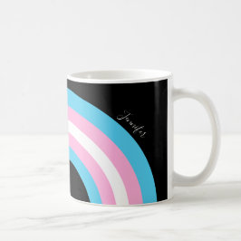 Caneca De Café Bandeira do Orgulho Arco-Íris Transgênero Monogram