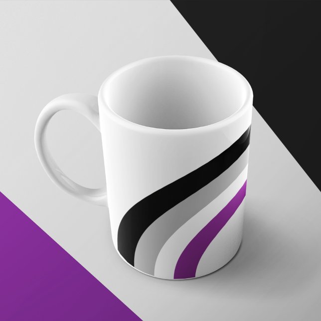 Caneca De Café Bandeira do Orgulho Asexual Monograma Monograma Ca (Criador carregado)