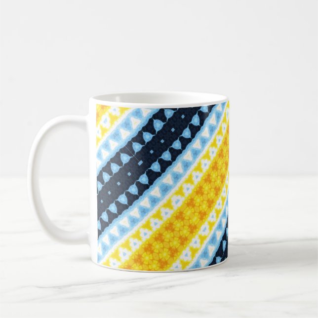 Caneca De Café Bandeira do Orgulho Boho Groovy Geométrico Abstrat (Esquerda)