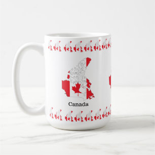 Caneca De Café Bandeira do Orgulho Canadense Dentro do Mapa