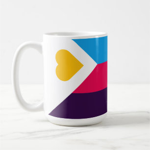 Caneca De Café Bandeira do orgulho da poliamoria tricolor do Slip