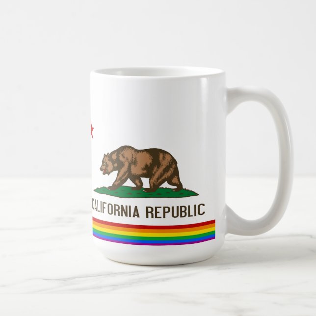 Caneca De Café Bandeira do orgulho gay de Califórnia (Direita)