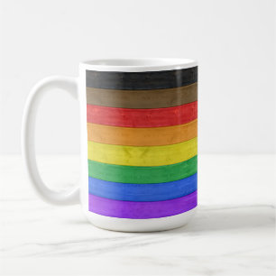 Caneca De Café Bandeira do orgulho gay inclusivo de SlipperyJoe t