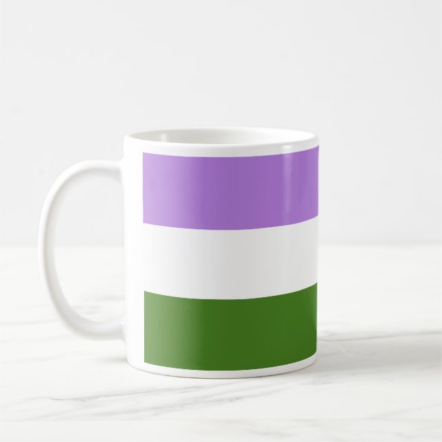 Caneca De Café Bandeira do Orgulho Genderqueer (Esquerda)