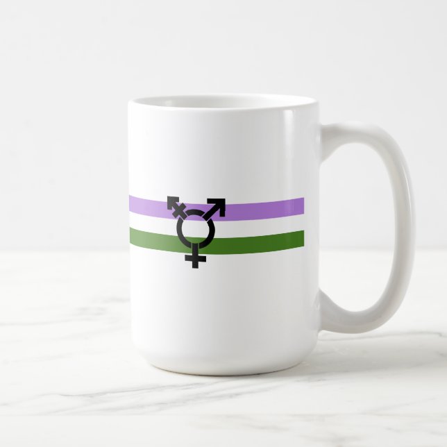 Caneca De Café Bandeira do Orgulho Genderqueer (Direita)