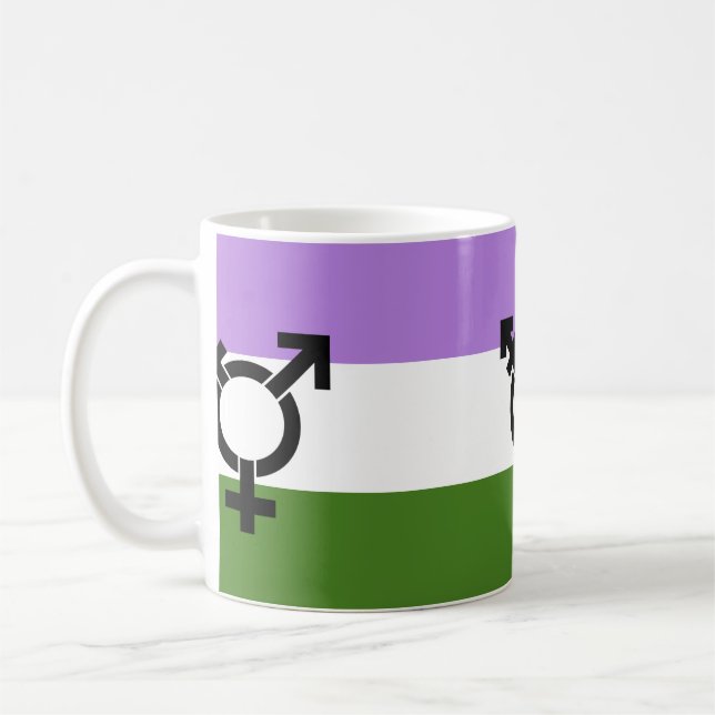 Caneca De Café Bandeira do Orgulho Genderqueer (Esquerda)