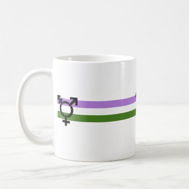 Caneca De Café Bandeira do Orgulho Genderqueer (Esquerda)