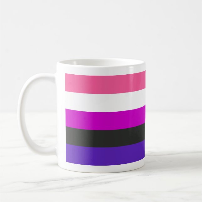 Caneca De Café Bandeira do Orgulho Gênerofluido (Esquerda)