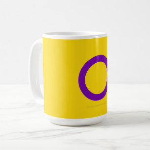Caneca De Café Bandeira do orgulho intersexo SlipperyJoe's fundo