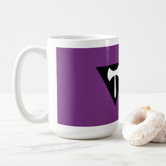 Caneca De Café Bandeira do Orgulho Lesbiano Labrys (Com Donut)