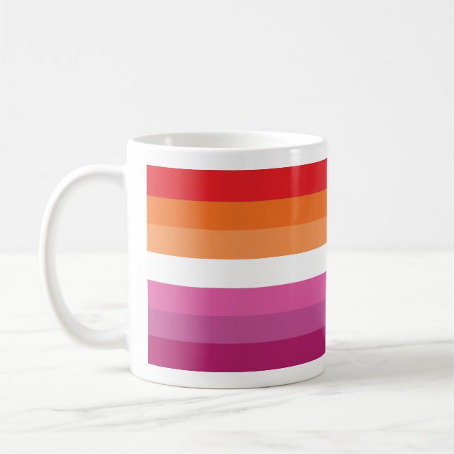Caneca De Café Bandeira do Orgulho Lésbico (Esquerda)