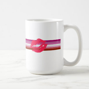 Caneca De Café Bandeira do Orgulho Lésbico de Batom