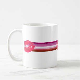 Caneca De Café Bandeira do Orgulho Lésbico de Batom