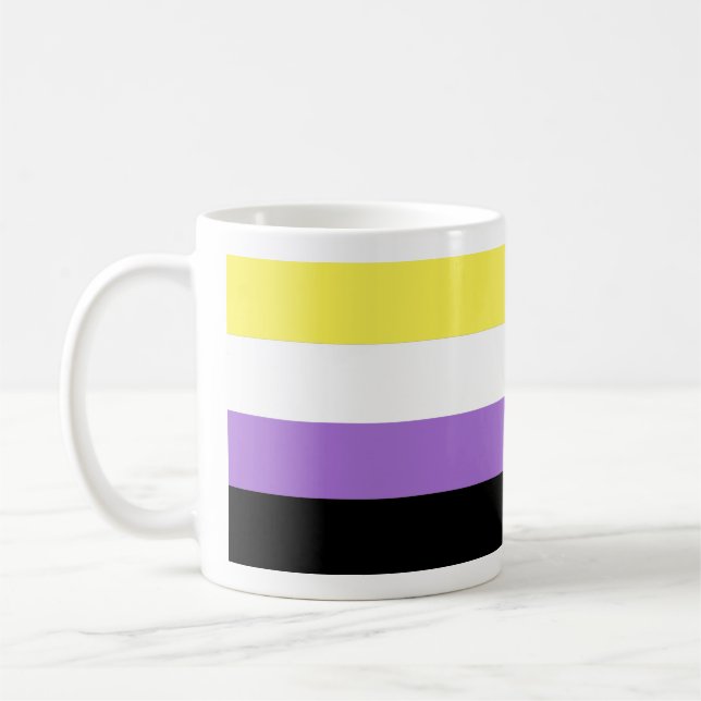 Caneca De Café Bandeira do Orgulho Não Binário (Esquerda)