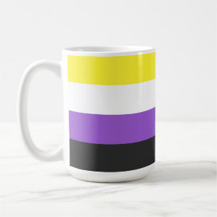 Caneca De Café Bandeira do Orgulho Não Binário da SlipperyJoe's a