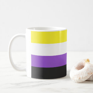 Caneca De Café Bandeira do Orgulho Não Binário SlipperyJoe's amar