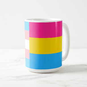 Caneca De Café Bandeira do Orgulho Pansexual Transgênero Duplo
