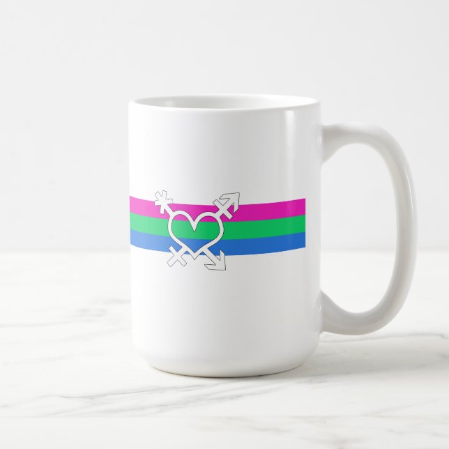 Caneca De Café Bandeira do Orgulho Polissexual (Direita)