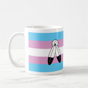 Caneca De Café Bandeira do Orgulho Trans de Duas Espíritos