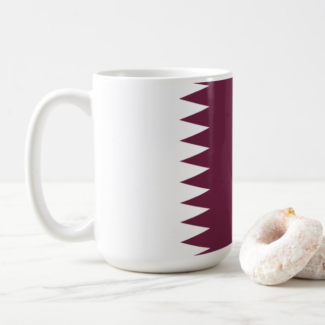 Caneca De Café bandeira do Qatar (Com Donut)