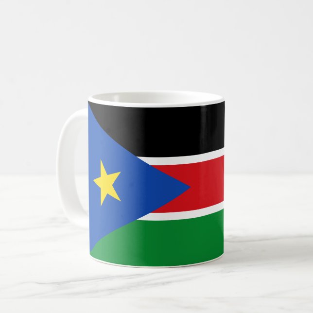 Caneca De Café Bandeira do Sudão do Sul (Frente Esquerda)