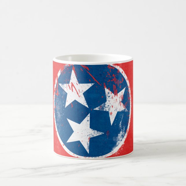 Caneca De Café Bandeira do Tennessee Distressed (Centro)