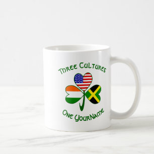 Caneca De Café Bandeira do Trevo Personalizada Jamaicana Irlandes