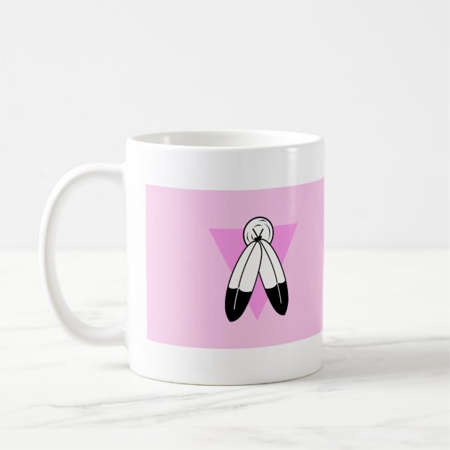 Caneca De Café Bandeira do Triângulo Rosa Two-Spirit (Esquerda)