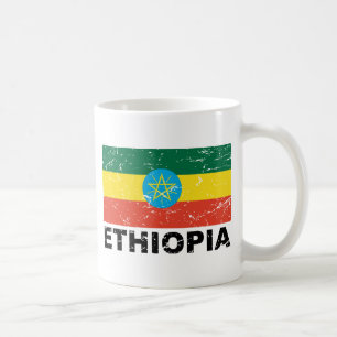 Caneca De Café Bandeira do vintage de Etiópia