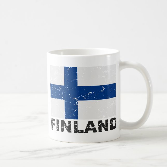 Caneca De Café Bandeira do vintage de Finlandia (Direita)