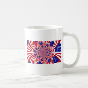 Caneca De Café Bandeira dos Estados Unidos Caleidoscópio Incrível