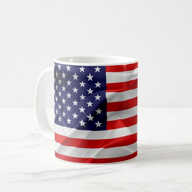 Caneca De Café Bandeira dos Estados Unidos da América (Frente Esquerda)