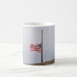Caneca De Café Bandeira dos Estados Unidos em Half-Mast (EUA)