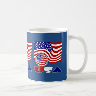Caneca De Café Bandeira dos Estados Unidos EUA Bola de Futebol Az