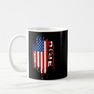 Caneca De Café Bandeira dos Estados Unidos Usa Mergulho Scuba 4 D