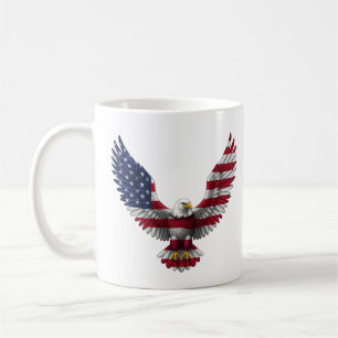 Caneca De Café Bandeira dos EUA Águia Careca 4 de Julho