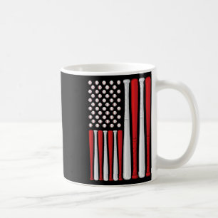 Caneca De Café Bandeira dos EUA - Bandeira de Beisebol Americano 