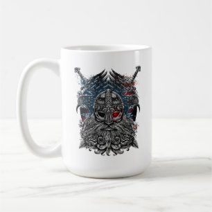 Caneca De Café Bandeira dos EUA da mitologia de Viking dos corvos