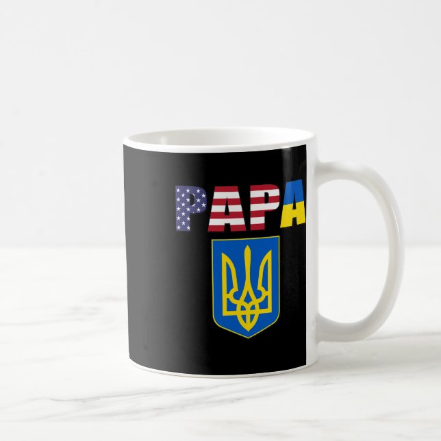 Caneca De Café Bandeira dos EUA e Bandeira da Ucrânia  (Direita)