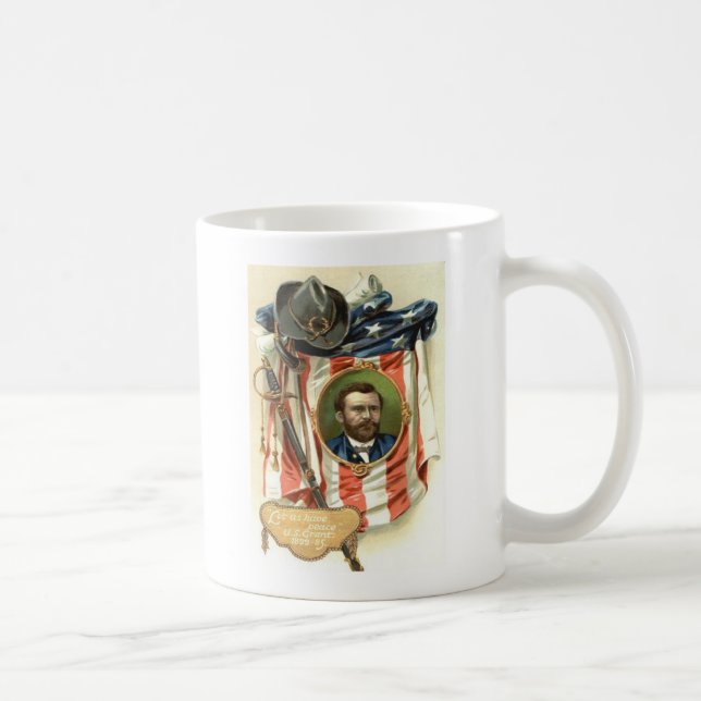 Caneca De Café Bandeira dos EUA Espada de Cavalaria de Ulysses S  (Direita)
