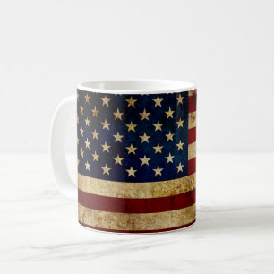 Caneca De Café Bandeira dos EUA / Grunged