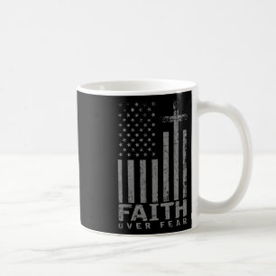 Caneca De Café Bandeira dos EUA Presente Patriótico Americano Fé 