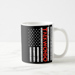 Caneca De Café Bandeira dos EUA Taekwondo Vintage Artes Marciais