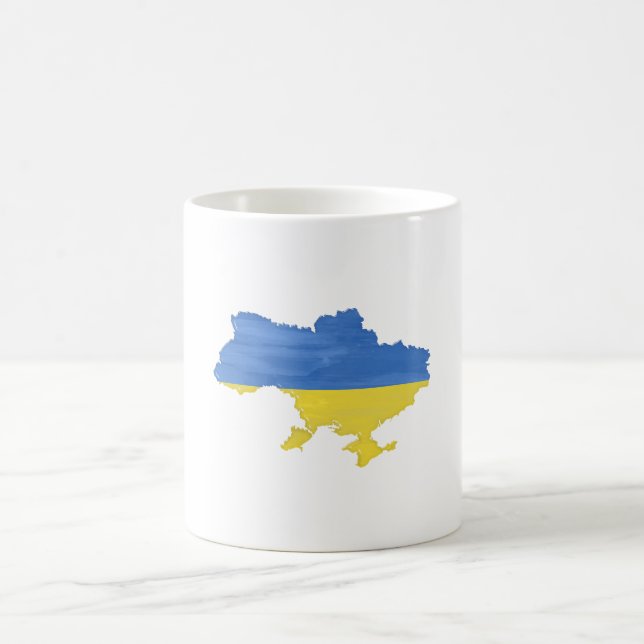 Caneca De Café Bandeira e mapa da Ucrânia (Centro)