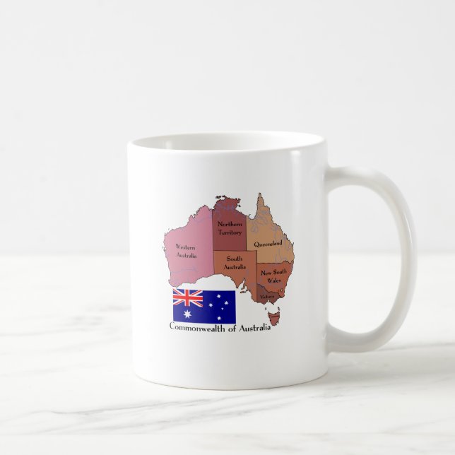 Caneca De Café Bandeira e mapa de Austrália (Direita)