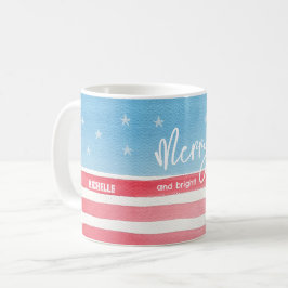 Caneca De Café Bandeira em Aquarela Moderna Patriótica