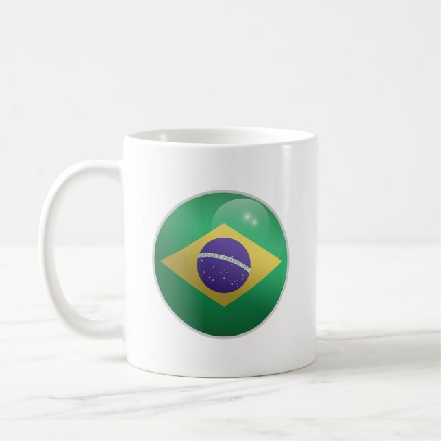 Caneca De Café Bandeira em Círculo Brilhante do Brasil  (Esquerda)