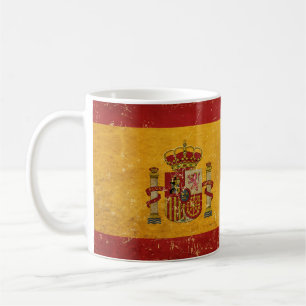 Caneca De Café Bandeira espanhola Vintage Grunge Design Mug