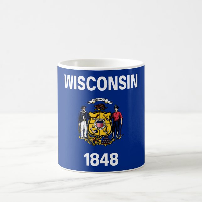 Caneca De Café Bandeira Estadual do Wisconsin (Centro)