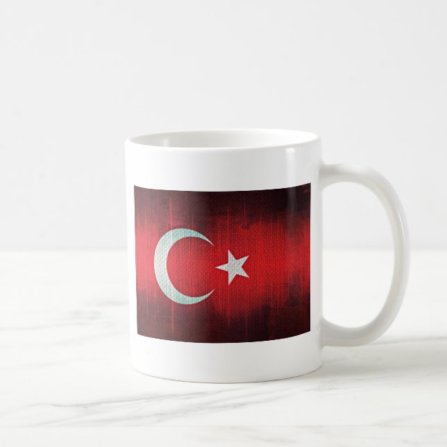 Caneca De Café Bandeira Estilizada da Turquia (Direita)